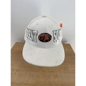 Vintage 50 Cent Fitted Wool Blend Hat White Hip Hop Style Size 7 1/2